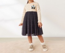 SC Kids Girls Mesh Round Neck Casual Dress GASD-1561