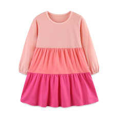 SC Kids Girl's Color Block Casual Princess Dress GASD-1563