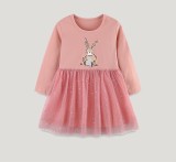 SC Kids Girls Long Sleeve Mesh Embroidered Princess Dress GASD-1567