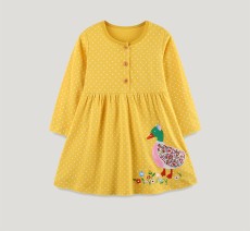 SC Kids Girls Long Sleeve Print Casual Dress GASD-1556