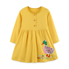 SC Kids Girls Long Sleeve Print Casual Dress GASD-1556