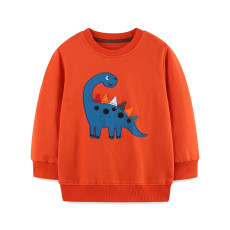 SC Kids Boys Cartoon Dinosaur Patch Long Sleeve Sweatshirt GASD-8227