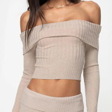 SC One Shoulder Long Sleeve Knits Top GBLH-133231#