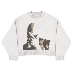 SC Fashion Print Long Sleeve Loose Knits Sweater GBLH-9879#