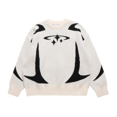 SC Long Sleeve Loose Knits Print Sweater GBLH-9878#