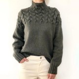 SC Solid Color High Collar Sweater GBLH-9856#