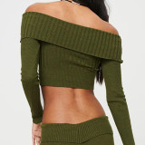 SC One Shoulder Long Sleeve Knits Top GBLH-133231#