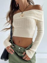SC One Shoulder Long Sleeve Knits Top GBLH-133231#