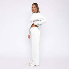 SC Solid Long Sleeve Hooded Sweatshirt Pants 2 Piece Set SSNF-211467