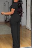 SC Irregular Neckline Button Down Wide Leg Jumpsuit NY-10893