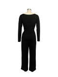 SC Solid Color Irregular Off Shoulder Casual Two Piece Pants Set SFY-577