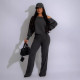 SC Solid Color Thickened Sweatshirt Casual Loose Pants Set SFY-569