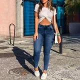 SC Fashion Denim Zipper Pencil Jeans GDMY-KV1689
