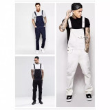 SC Men's Plus Size Denim Solid Color Back Pants Jumpsuit GDMY-1936