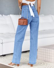 SC Fashion Washed Wide Leg Jeans GKNF-24223