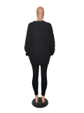 SC Solid Color V Neck Sweater Tight Pants 2 Piece Set GCNF-0222
