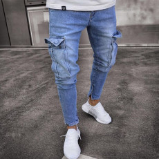SC Men's Plus Size Denim Holes Zipper Jean GDMY-LF806
