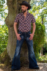 SC Men's Plus Size Punky Vintage Denim Flares Pant GDMY-2011