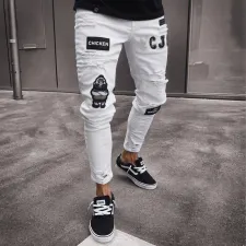 SC Men's Fashion Patch Holes Slim Jean GDMY-LF807