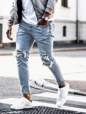 SC Men's Fashion Denim Holes Tight Jeans GDMY-1903