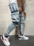 SC Men's Zipper Pocket Patchwork Pencil Jeans GDMY-1952