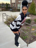 SC Printed Long Sleeve Mid-Length Sweater SH-S391245