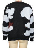 SC Printed Long Sleeve Mid-Length Sweater SH-S391245