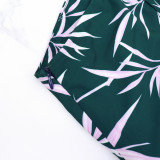 SC Slash Shoulder Print Ruffles Split Maxi Dress GYLY-10551