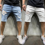 SC Men's Plus Size Ripped Denim Skinny Midi Pants GDMY-1966