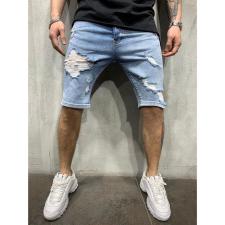 SC Men's Plus Size Ripped Denim Skinny Midi Pants GDMY-1966