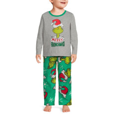 SC Christmas O Neck Printed Parent-Child Pajamas Set GSGS-0693
