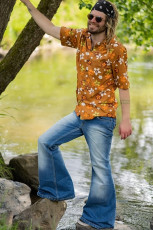 SC Men's Plus Size High Waisted Vintage Big Flare Jeans GDMY-2010