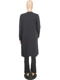 SC Solid Color Long Sleeve Loose 3 Piece Pants Set ZDF-31262