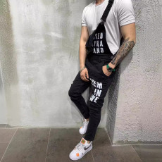 SC Men's Plus Size Letter Print Back Pants Jumpsuit GDMY-7262