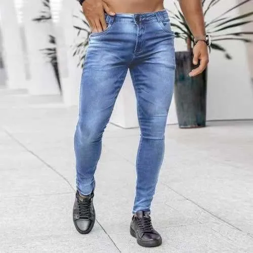 SC Men's Solid Color Slim High Waist Jeans GDMY-1968