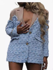 SC Checkerboard Plaid Jacquard Patchwork Coats SHMF-M-6188