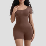 SC Solid Color Short Sleeve Shapewear Romper GMDI-32197