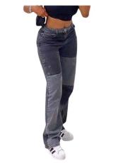 SC Contrast Color Patchwork Casual Jeans GDMY-2002