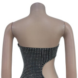 SC Hot Drill Warp Chest Hollow Out Maxi Dress GFYX-7057