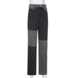 SC Contrast Color Patchwork Casual Jeans GDMY-2002