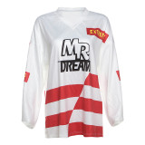 SC Contrast Color Print Long Sleeve T Shirt DLSF-K24T45079