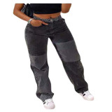 SC Contrast Color Patchwork Casual Jeans GDMY-2002