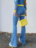 SC High Waist Stripe Print Flare Jeans GDMY-G10001