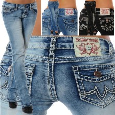 SC High-waisted Embroidered Straight Jeans GDMY-8081