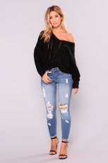 SC Holes Skinny Fashion Nine-point Jeans GDMY-6819