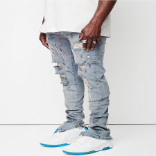 SC Men's Washed Slim Holes Pencil Jean GDMY-G113