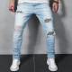 SC Men's Plaid Patch Holes Tight Jeans GDMY-171-8