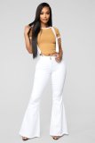 SC Fashion Solid Color Denim Flare Back Pants GDMY-LF003