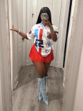SC Pre Order: About 7 work days shipping Vintage Casual Short Sleeve Print Tops YUEM-Y220234