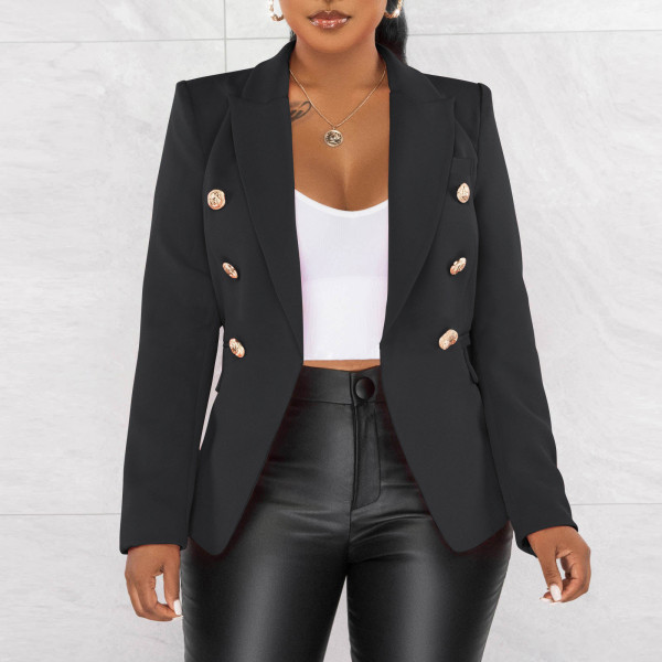 SC Solid Color Long Sleeve Blazer Coats AIL-AL288